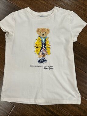Polo Ralph Lauren Polo Bear Graphic Tee White Girls L (12-14)